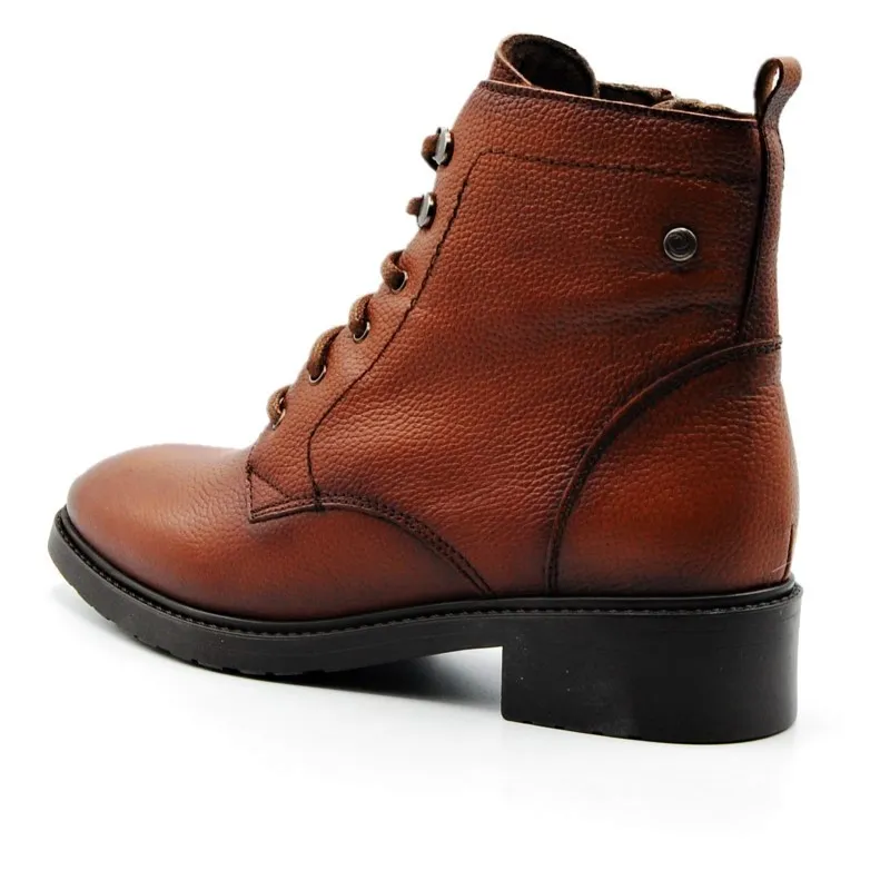 KAOLA 7152 Cuero Botín cordones plano mujer
