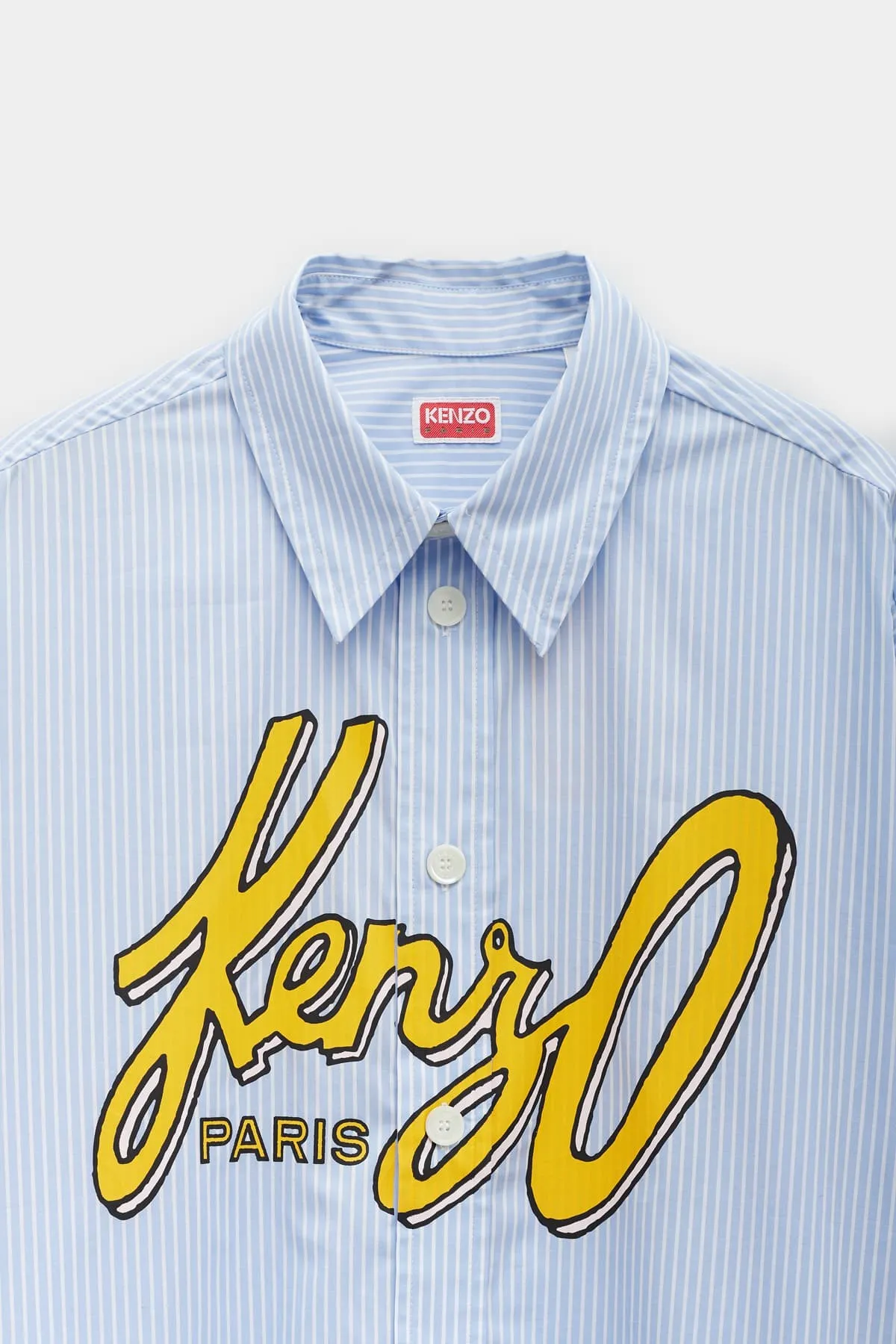 KENZO SKY BLUE KENZO ARCHIVE LOGO OV SHIRT