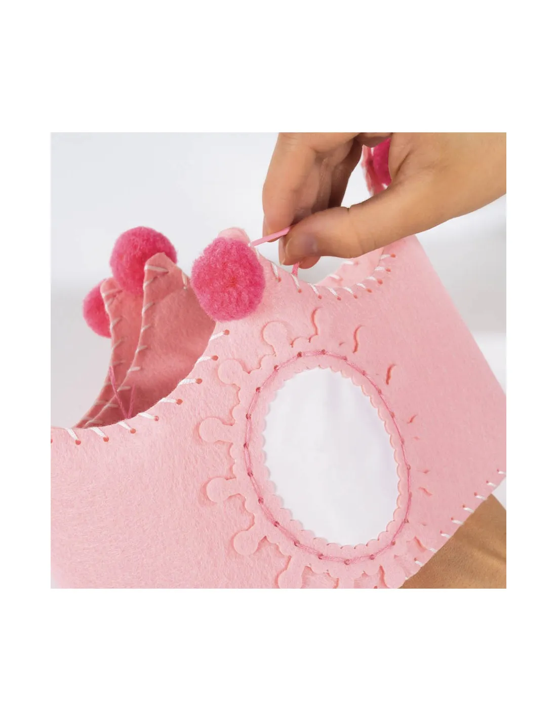 Kit Corona de cumpleaños para coser rosa de La Nina