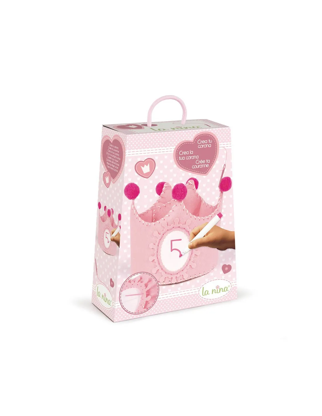 Kit Corona de cumpleaños para coser rosa de La Nina