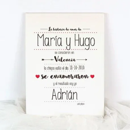 Lienzo personalizado Historia de Amor