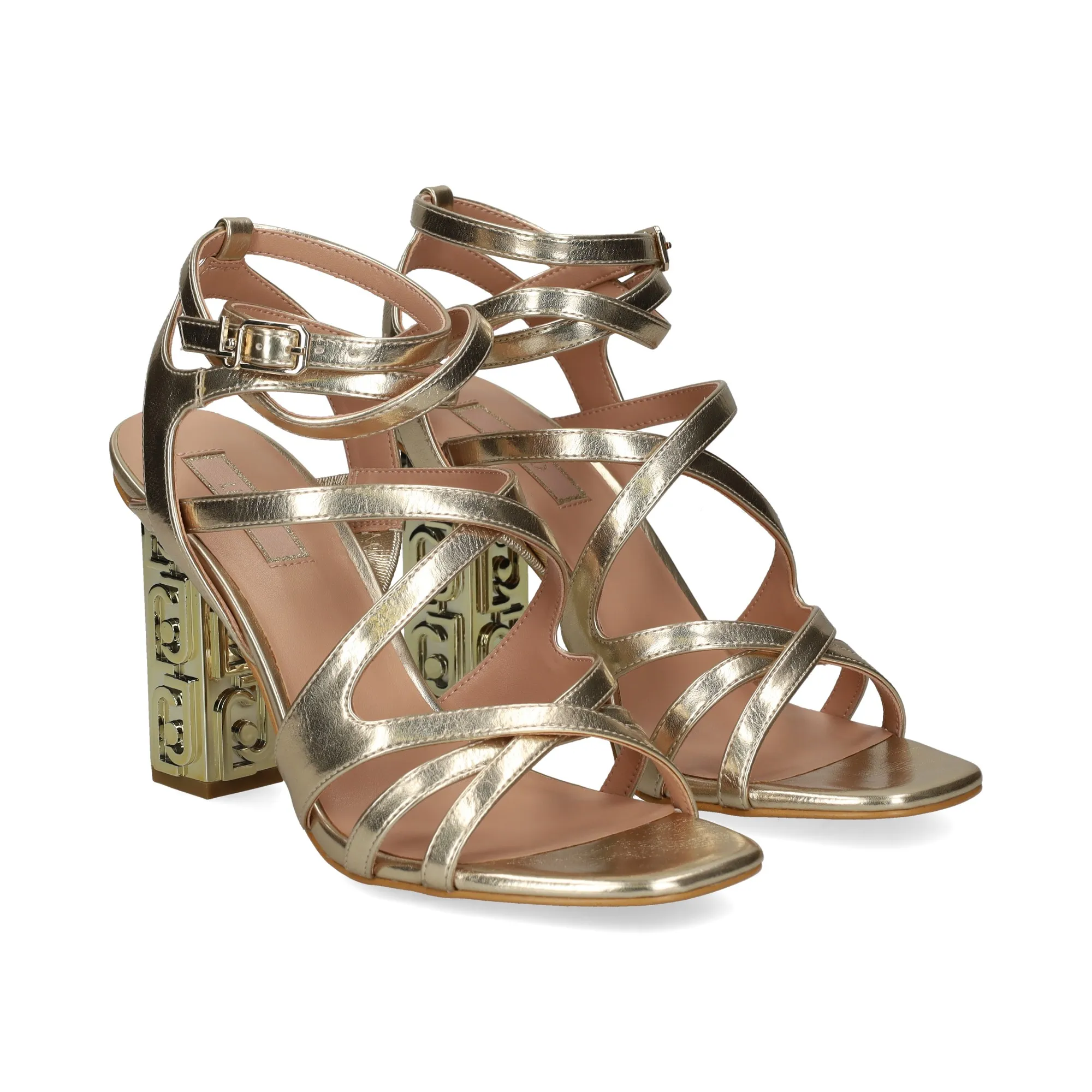 LIU·JO Sandalias con tacón de Mujer 04078 PLATINUM