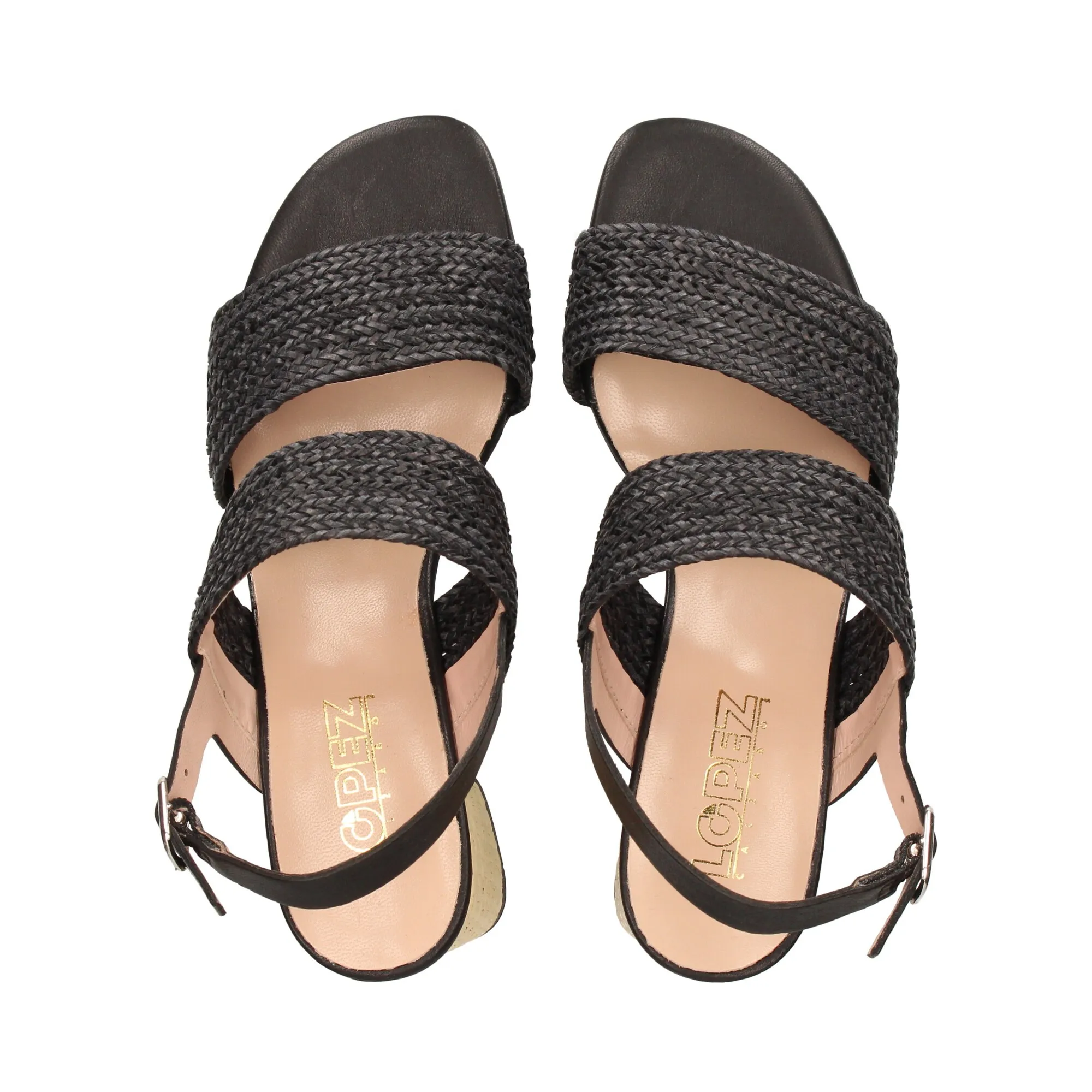 LÓPEZ Sandalias con tacón de Mujer NEGRO