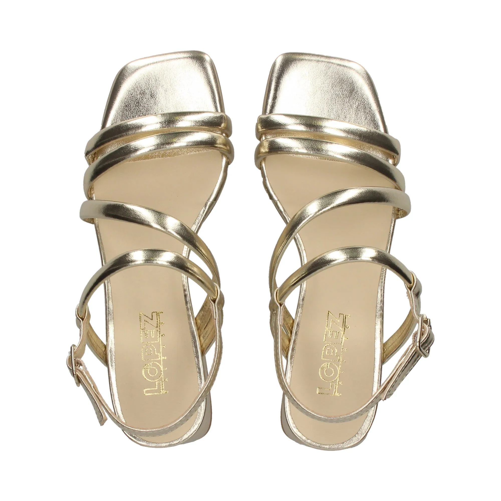 LÓPEZ Sandalias con tacón de Mujer PLATINO
