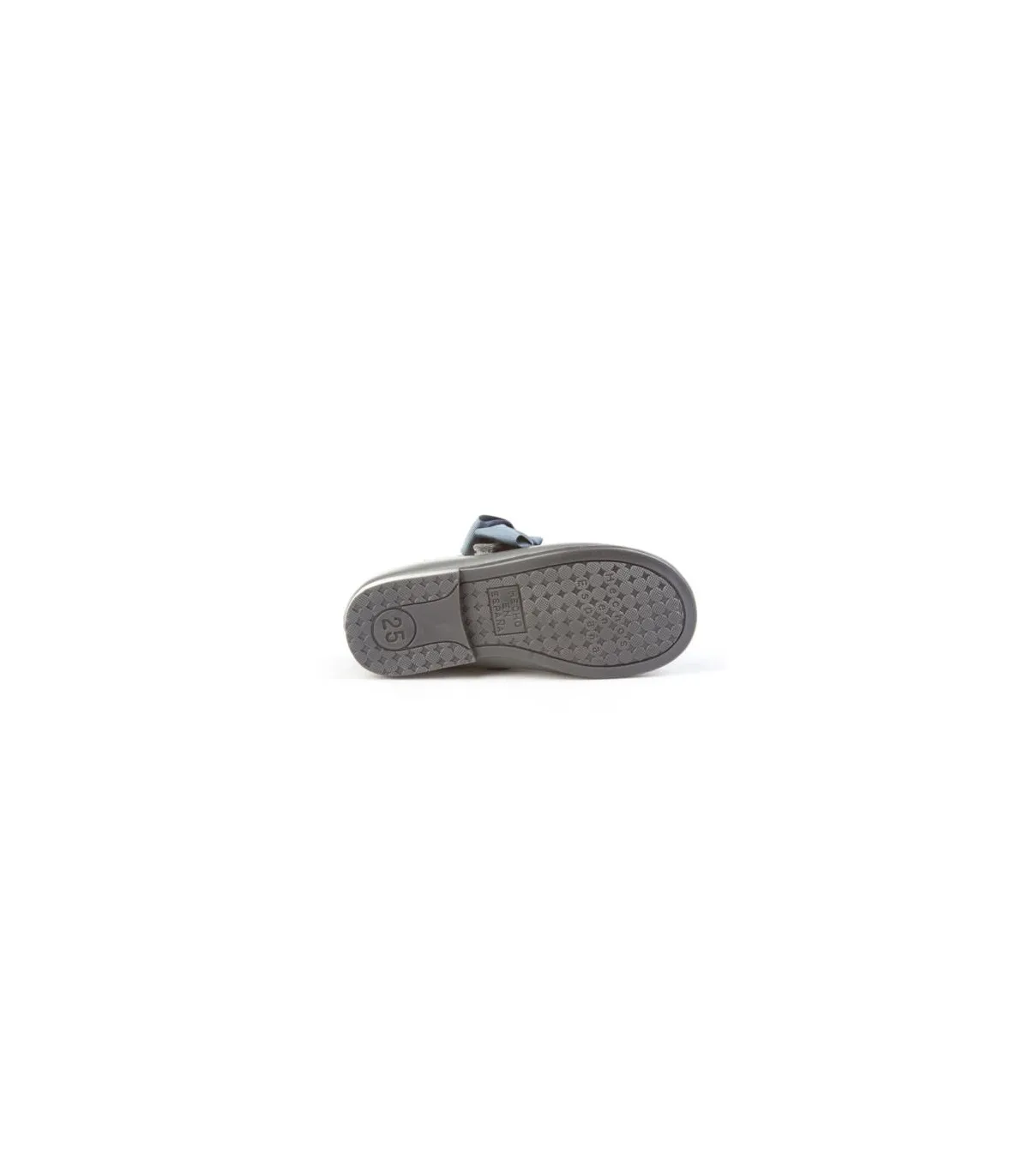 Merceditas piel gris con lazo