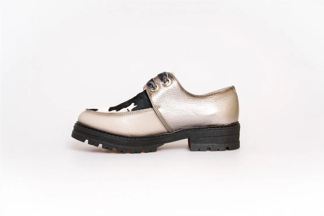 Mocasin de cordones Mujer Gris Nival