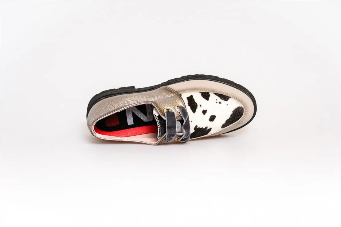 Mocasin de cordones Mujer Gris Nival