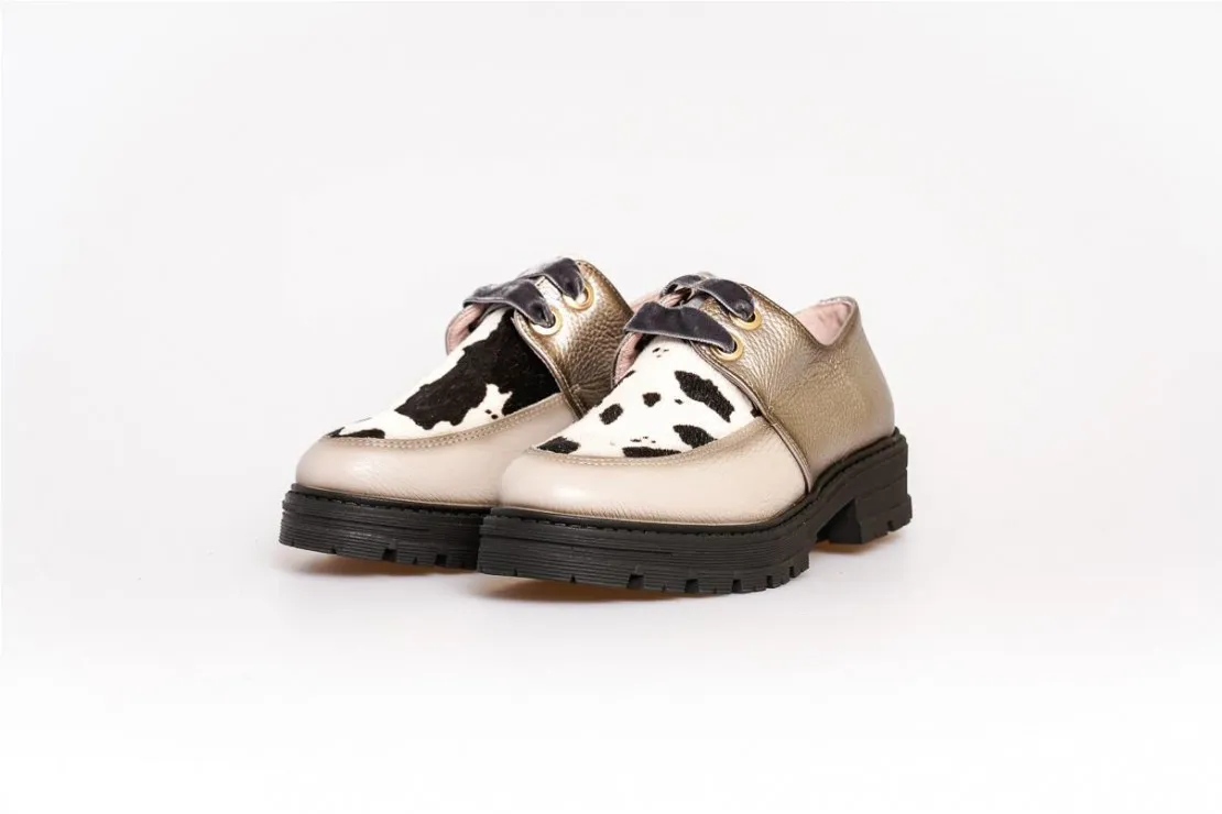 Mocasin de cordones Mujer Gris Nival