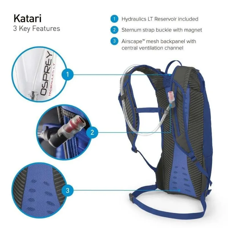 MOCHILA KATARI 7 (NEGRA)  OSPREY