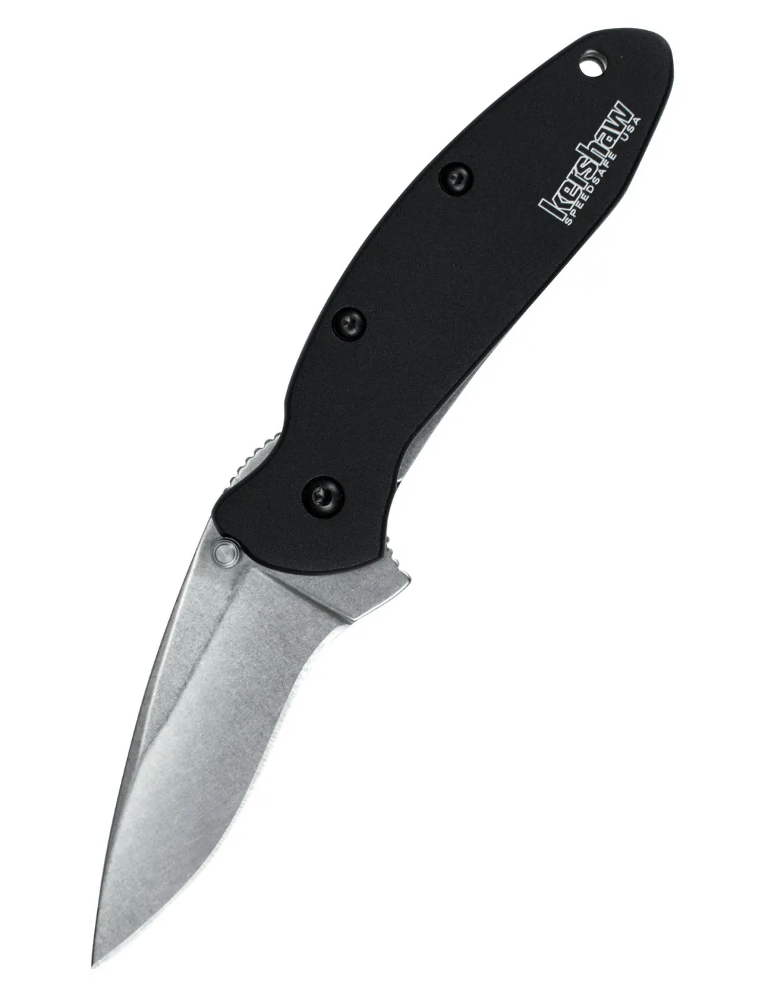 Navaja de bolsillo Kershaw Scallion, negro piedra