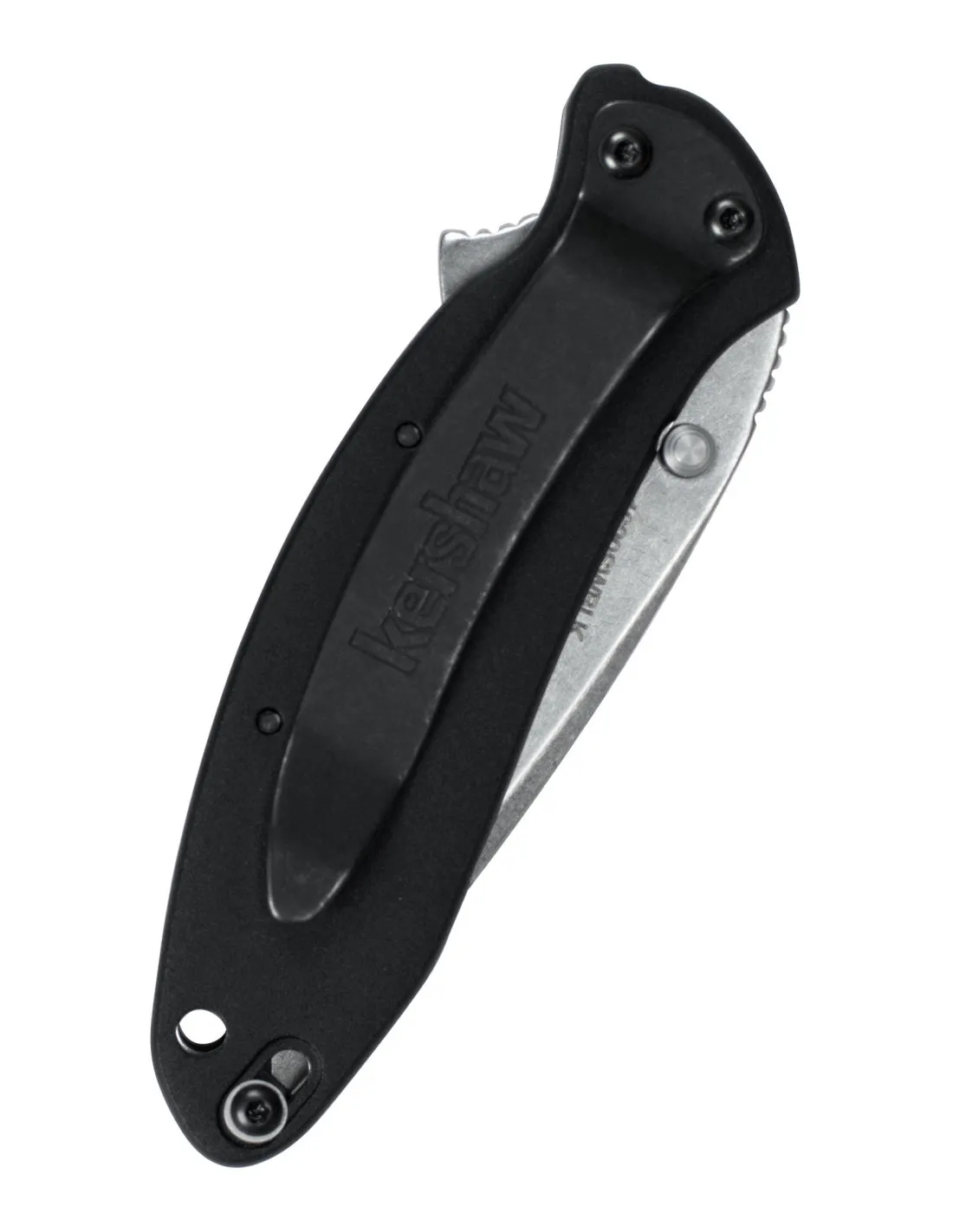 Navaja de bolsillo Kershaw Scallion, negro piedra