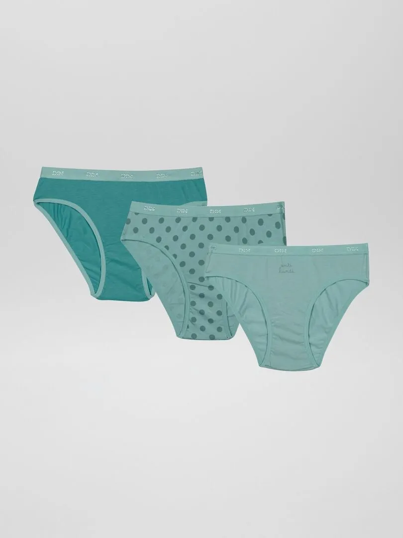 PACK DE 3 BRAGUITAS 'DIM'  VERDE