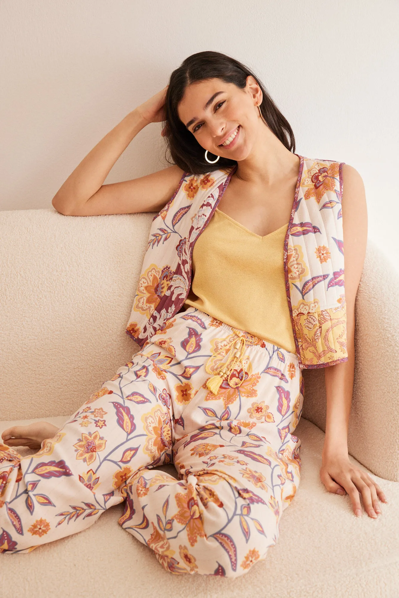 Pantalones viscosa paisley 