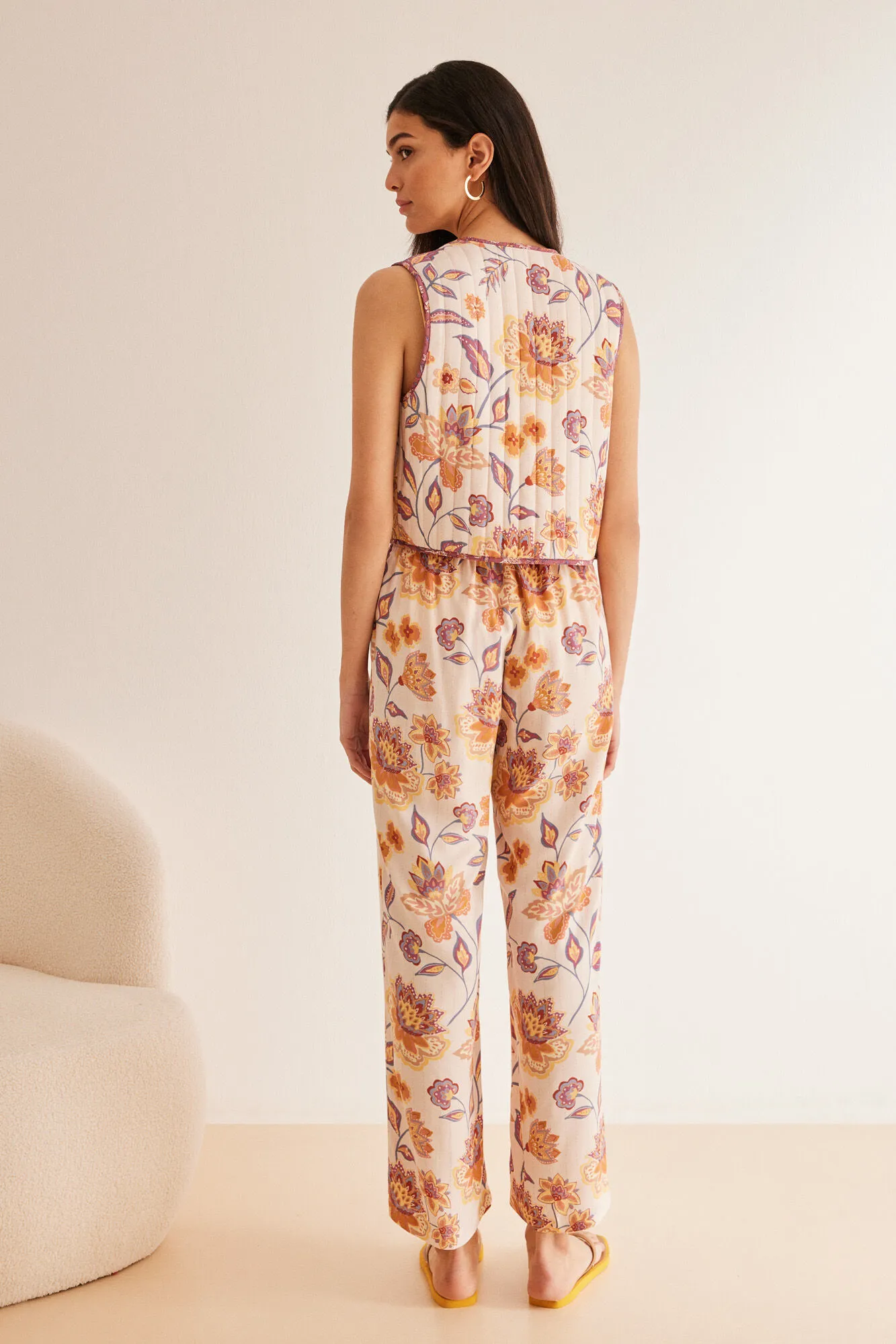 Pantalones viscosa paisley 