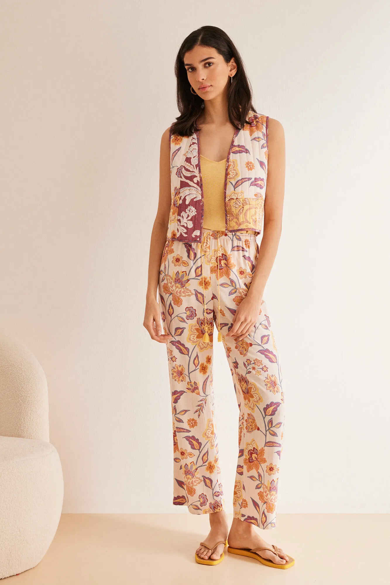 Pantalones viscosa paisley 