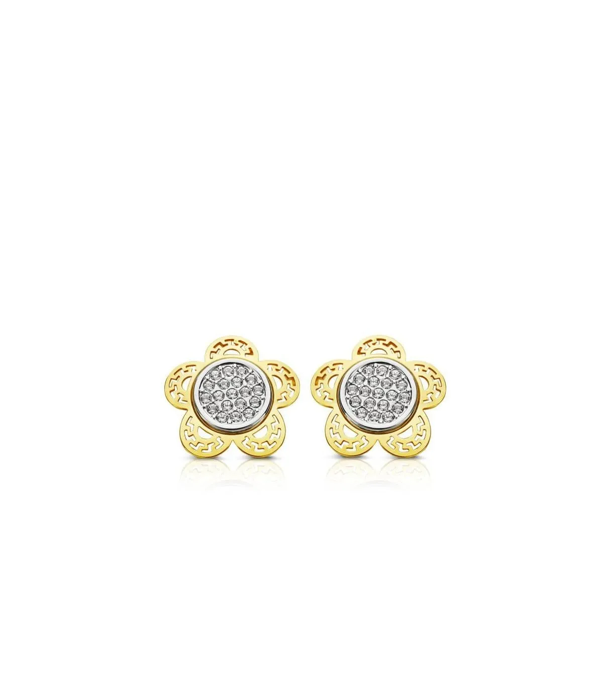 Pendientes bicolor Galatea  18 Ktes