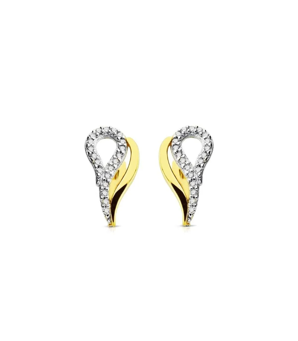Pendientes bicolor Kara 18 Ktes