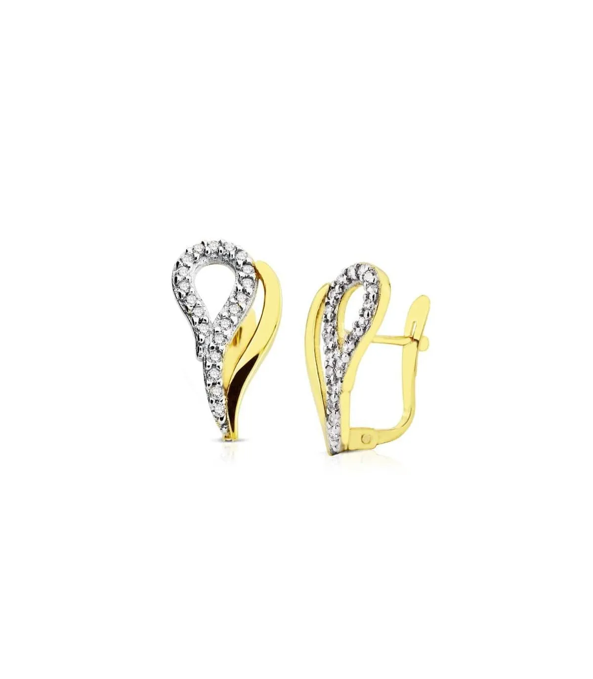 Pendientes bicolor Kara 18 Ktes