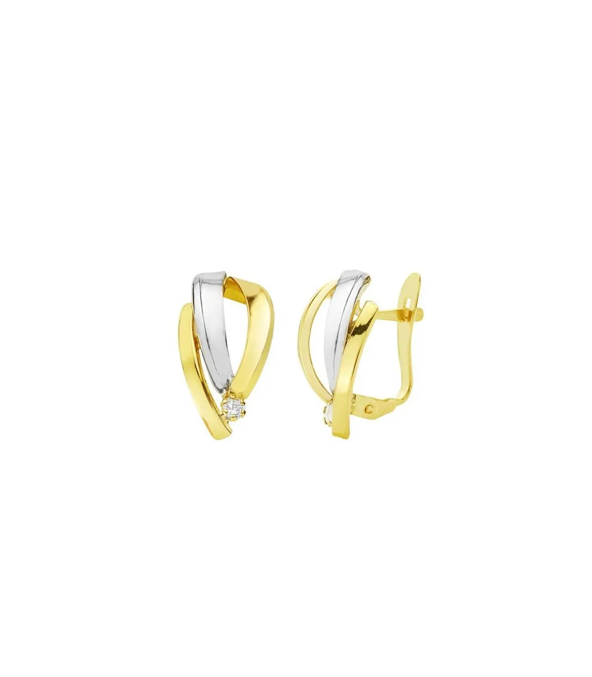 Pendientes bicolor Lynette 18 Ktes