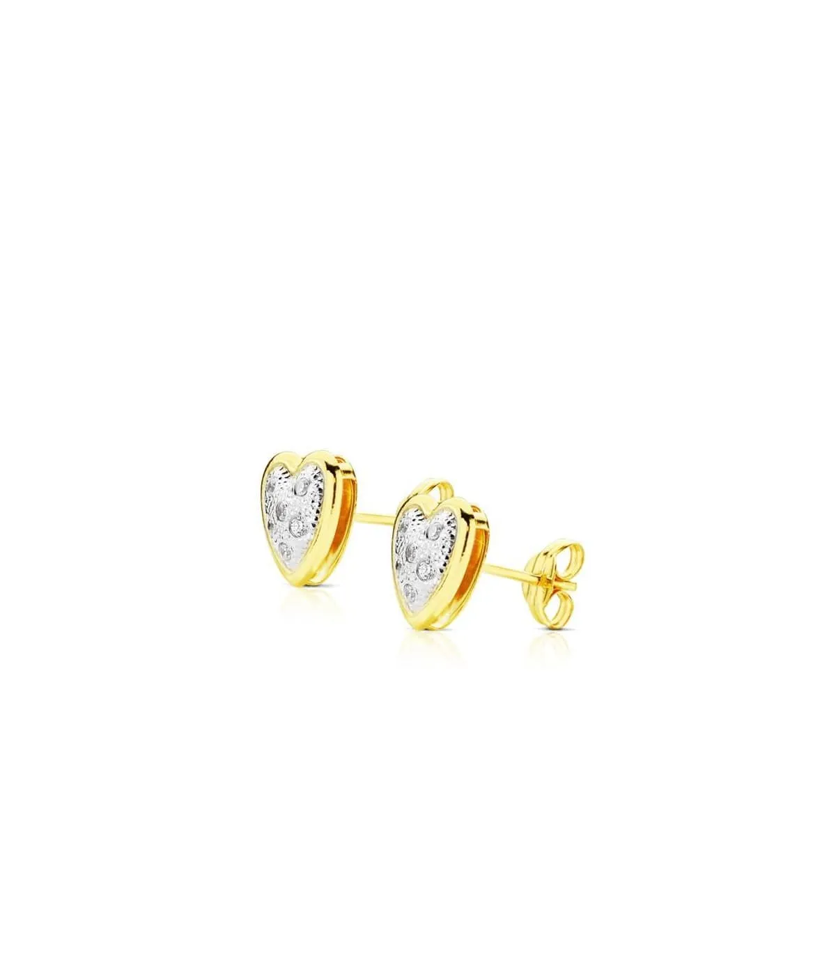 Pendientes bicolor Wendy 18 Ktes