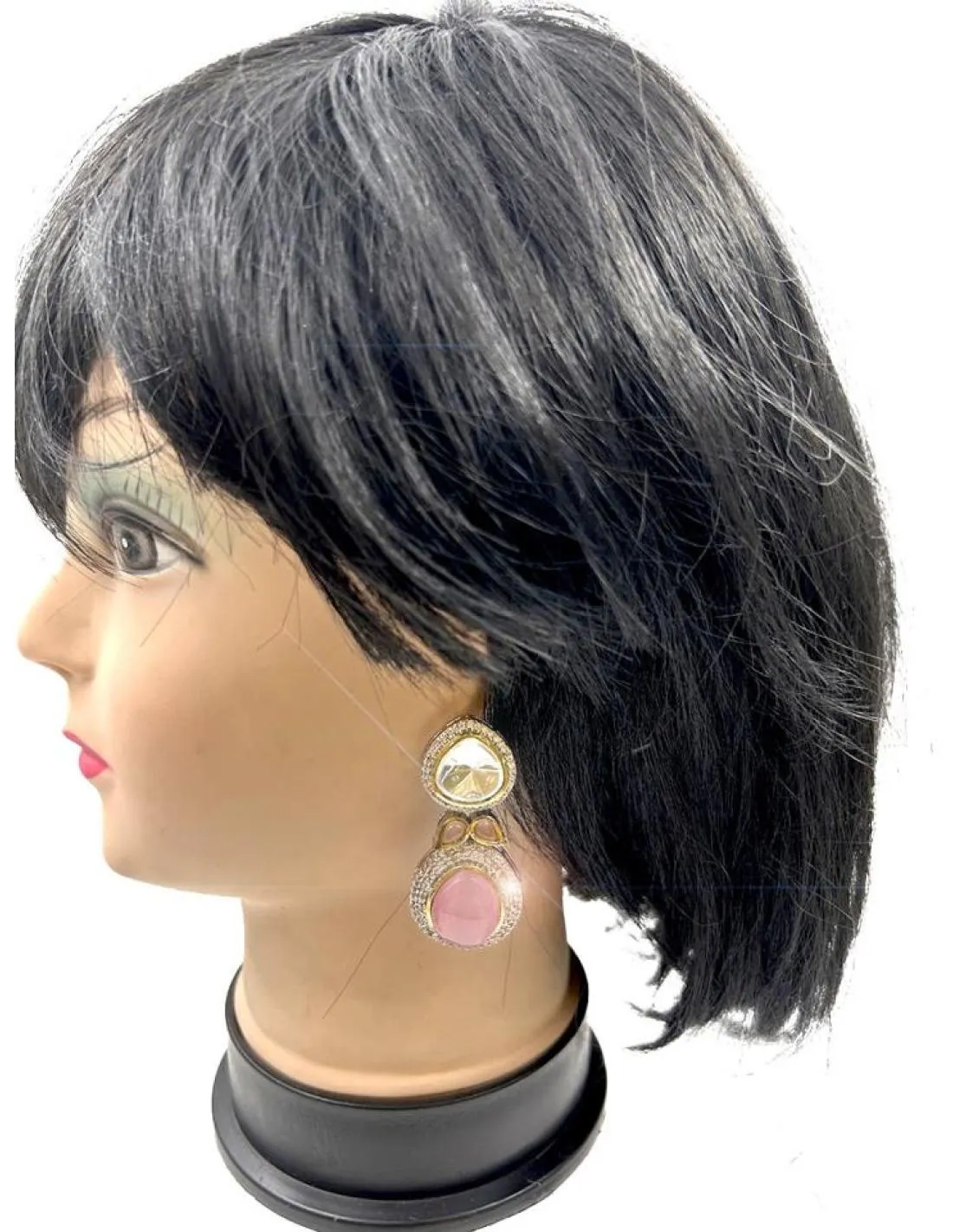 PENDIENTES BODA LARGOS ROSAS PASTEL Y CIRCONITA MUY FAVORECEDORES