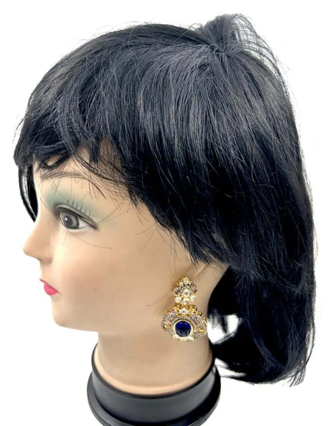 PENDIENTES JOYA LARGOS CON CIRCONITA Y PIEDRA AZUL ESPECIAL MADRINAS BODA