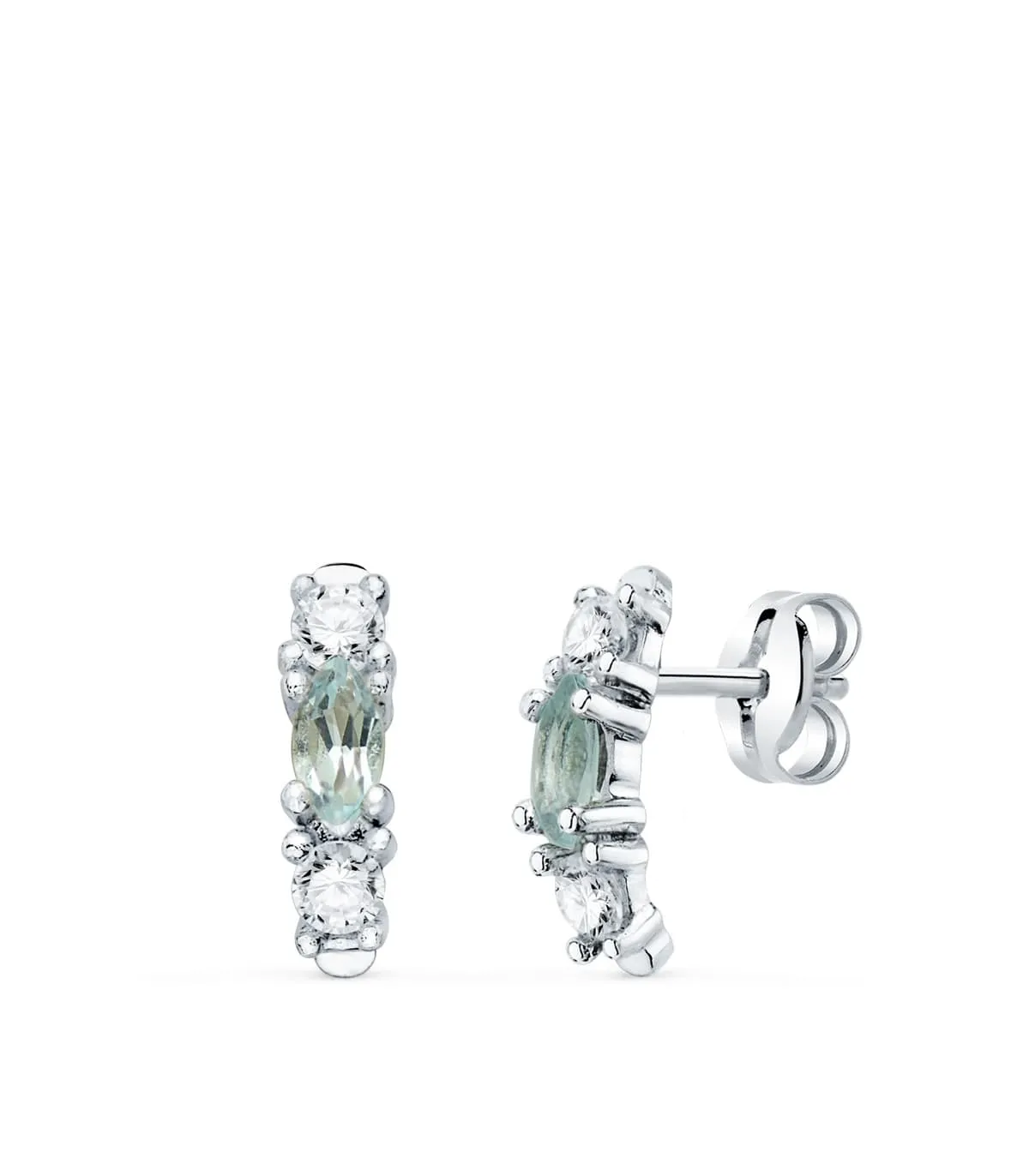 Pendientes Novia Hadar Oro 18K  Topacio Azul