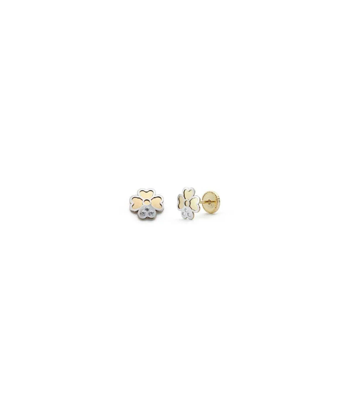 Pendientes oro bicolor Daría 18 Ktes