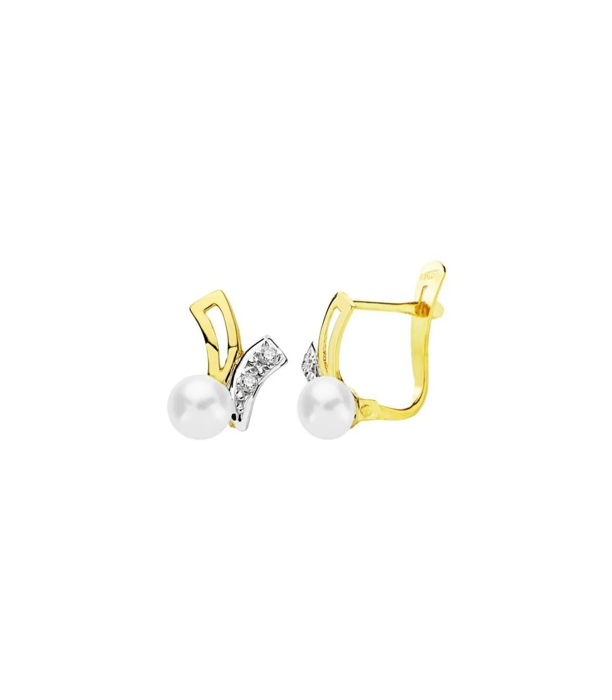 Pendientes oro bicolor Plácida 18 Ktes