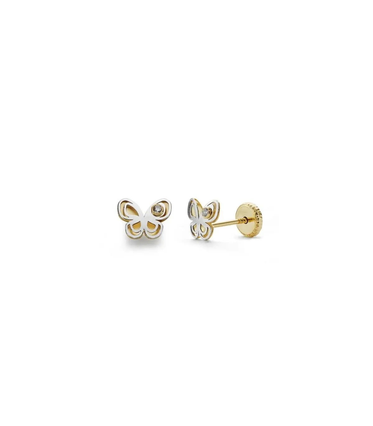Pendientes oro bicolor Roxana 18 Ktes