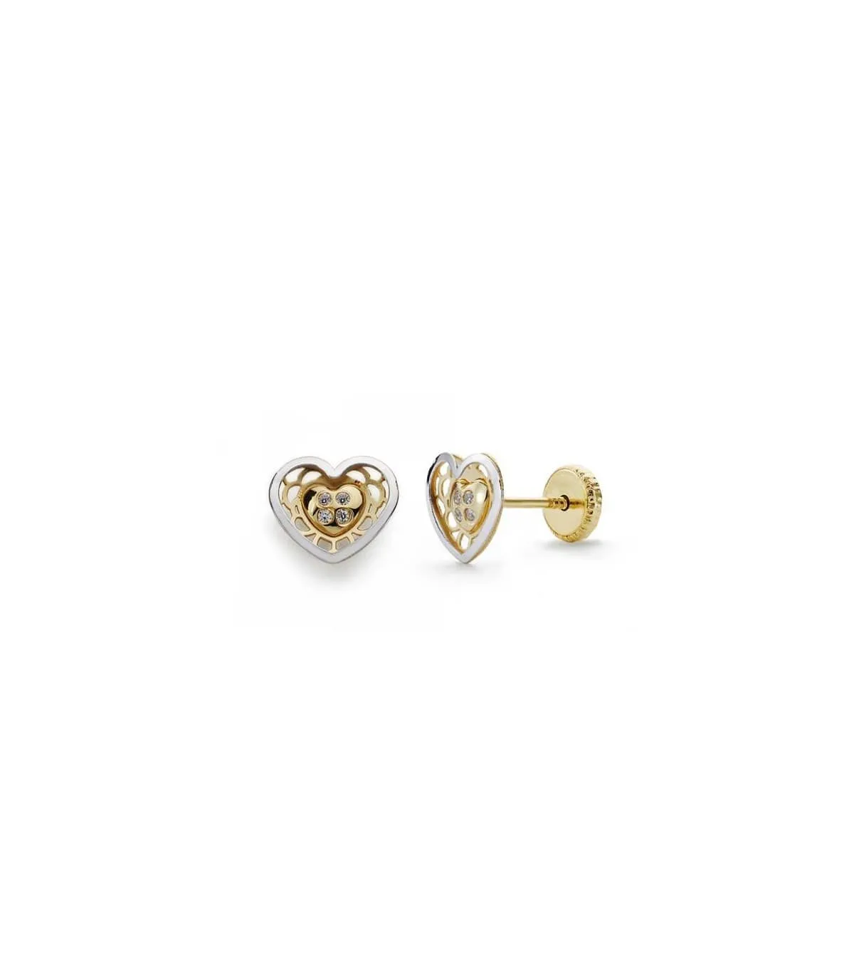 Pendientes oro bicolor Sherezade 18 Ktes
