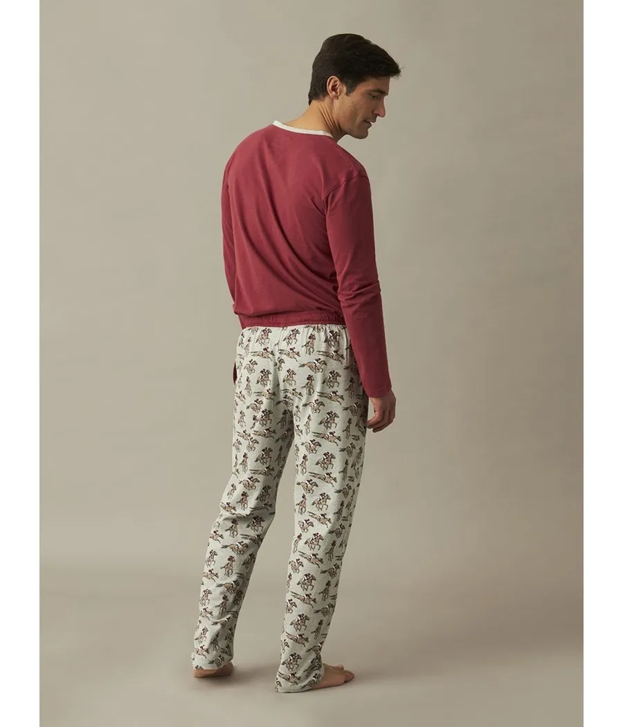 Pijama Homewear hombre invierno J&J Brothers Hockey algodón bolsillos