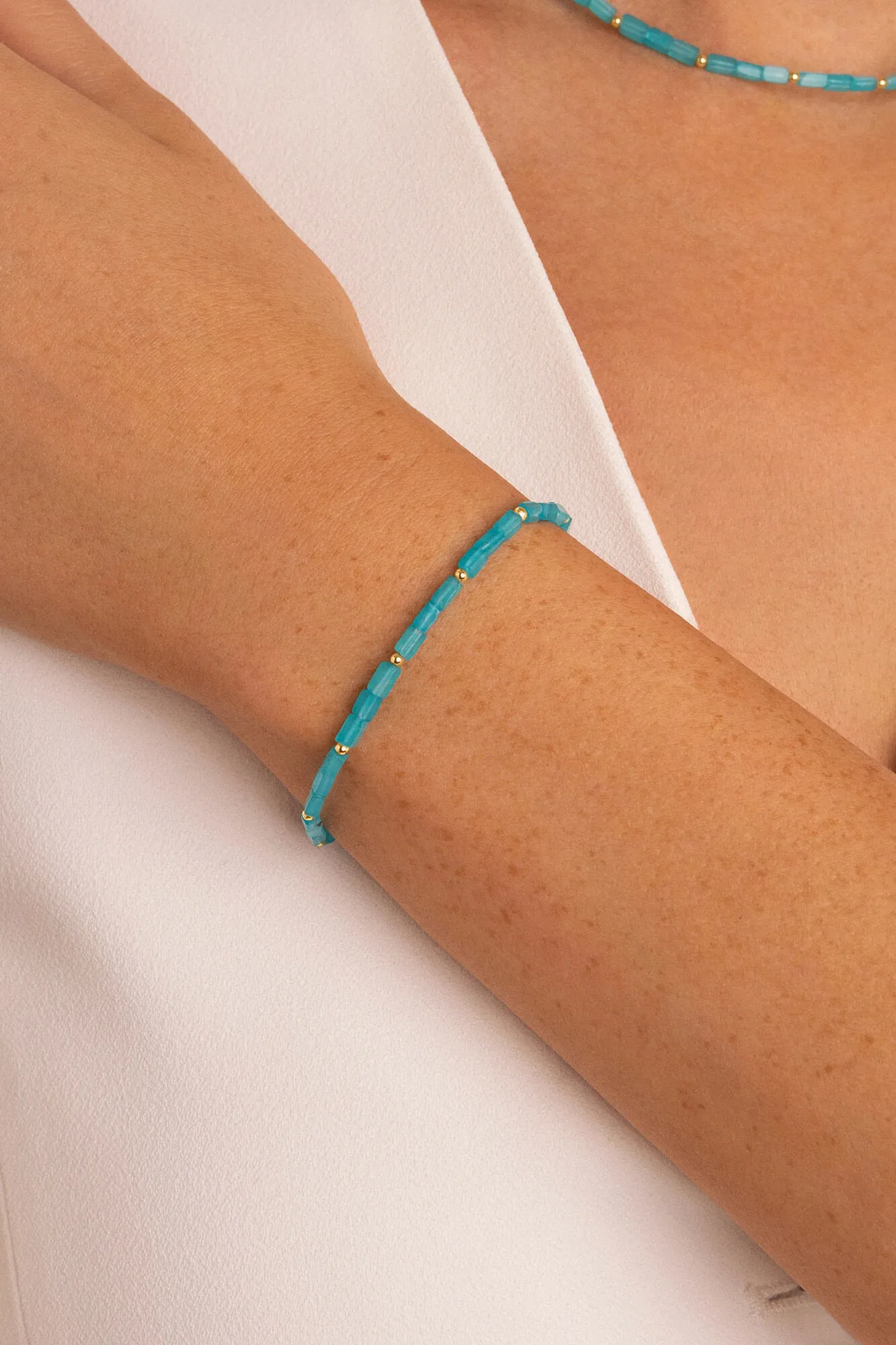 Pulsera Cala Dots Turquoise Baño Oro
