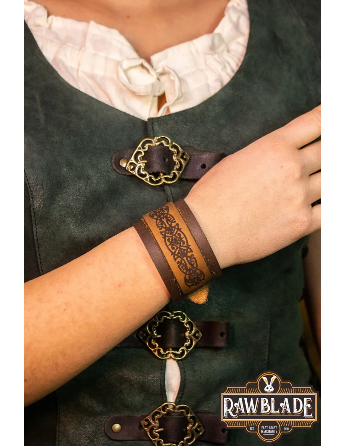 Pulsera de cuero Thingol ajustable, 1 unidad