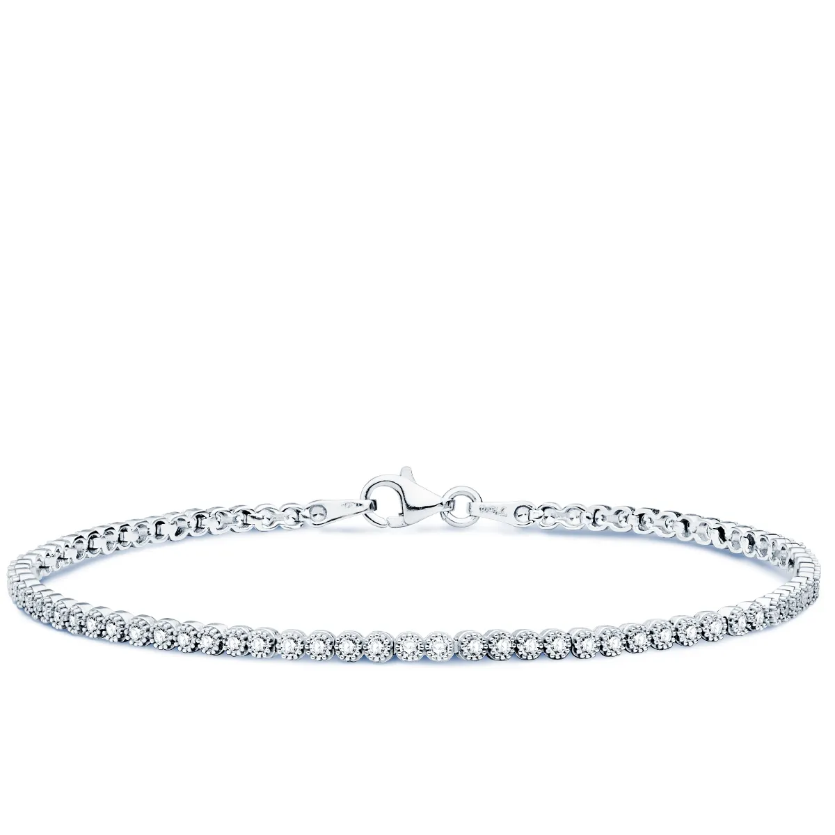 Pulsera Oro Blanco 19 cm.
