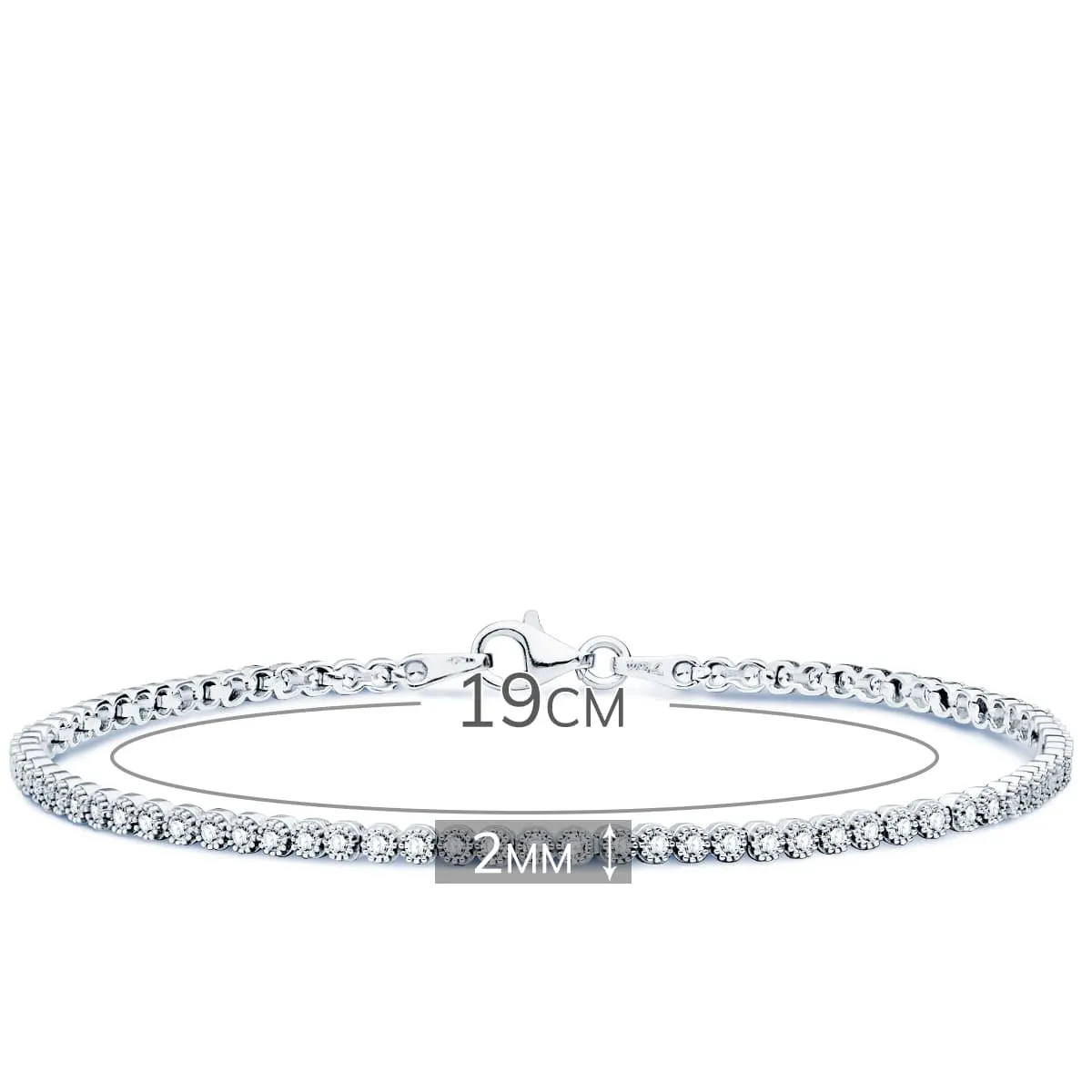 Pulsera Oro Blanco 19 cm.
