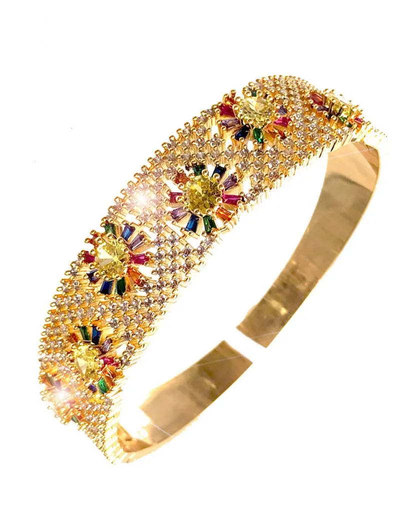PULSERAS MUJER DORADAS DE FIESTA Y BODA CON PEDRERIA CRISTAL