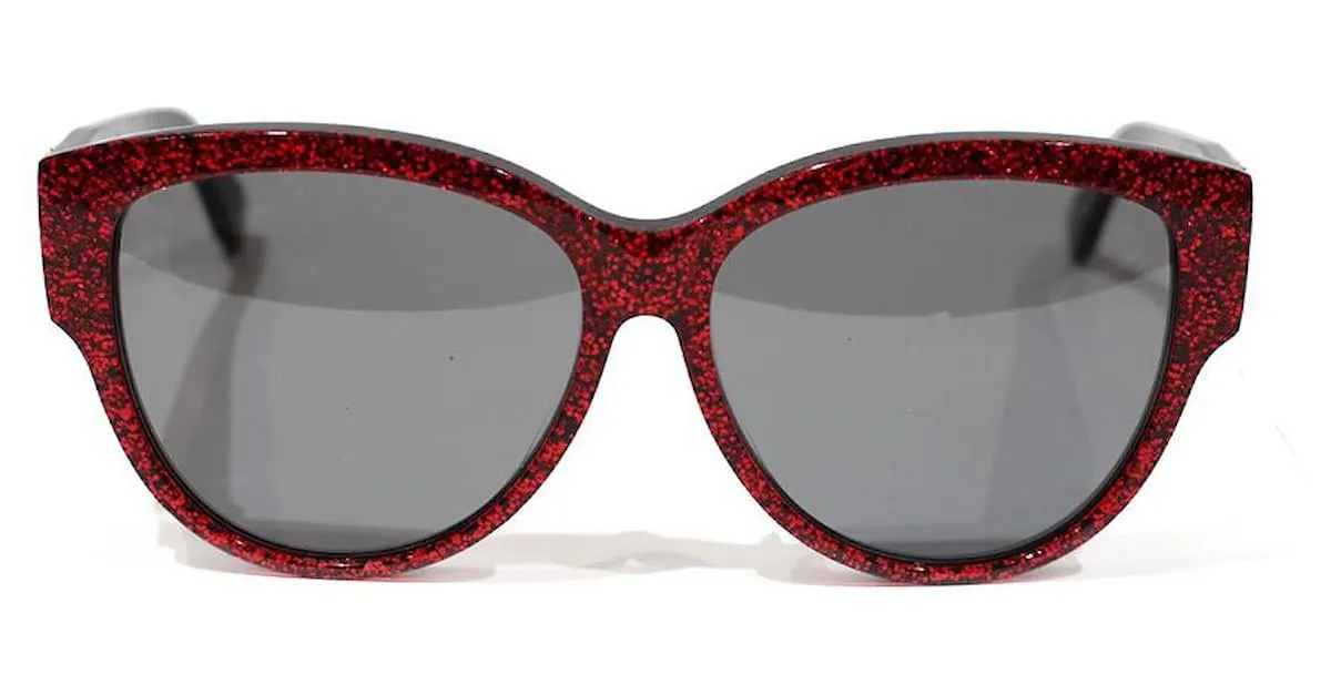 Saint Laurent Lentes de sol Roja 