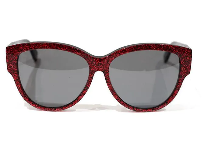 Saint Laurent Lentes de sol Roja 