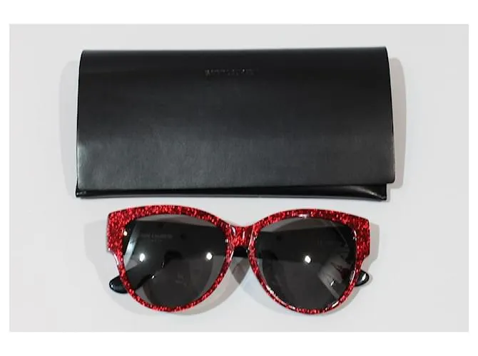 Saint Laurent Lentes de sol Roja 