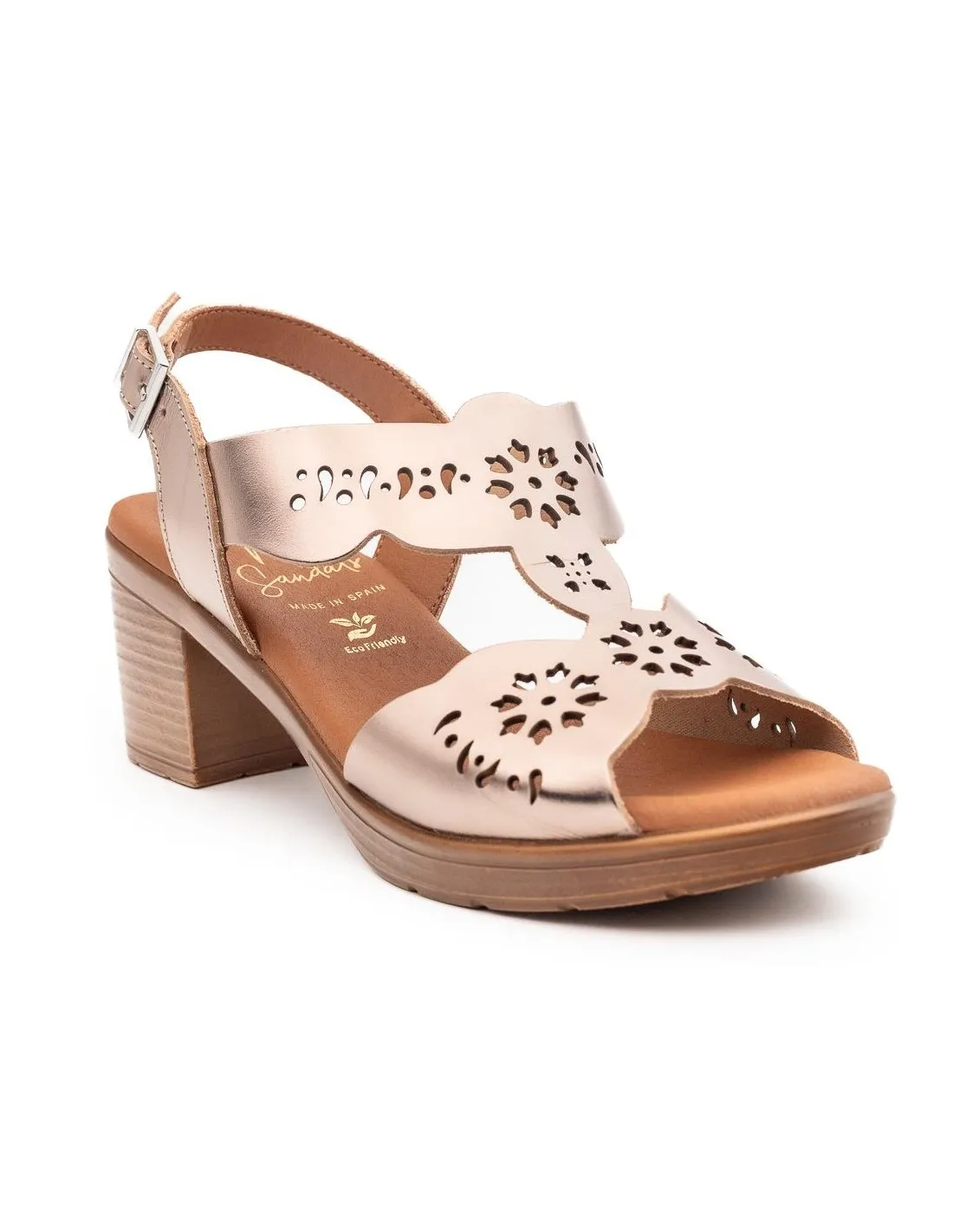 SANDALIA TACÓN MUJER OH MY SANDALS 5496 CHAMPÁN