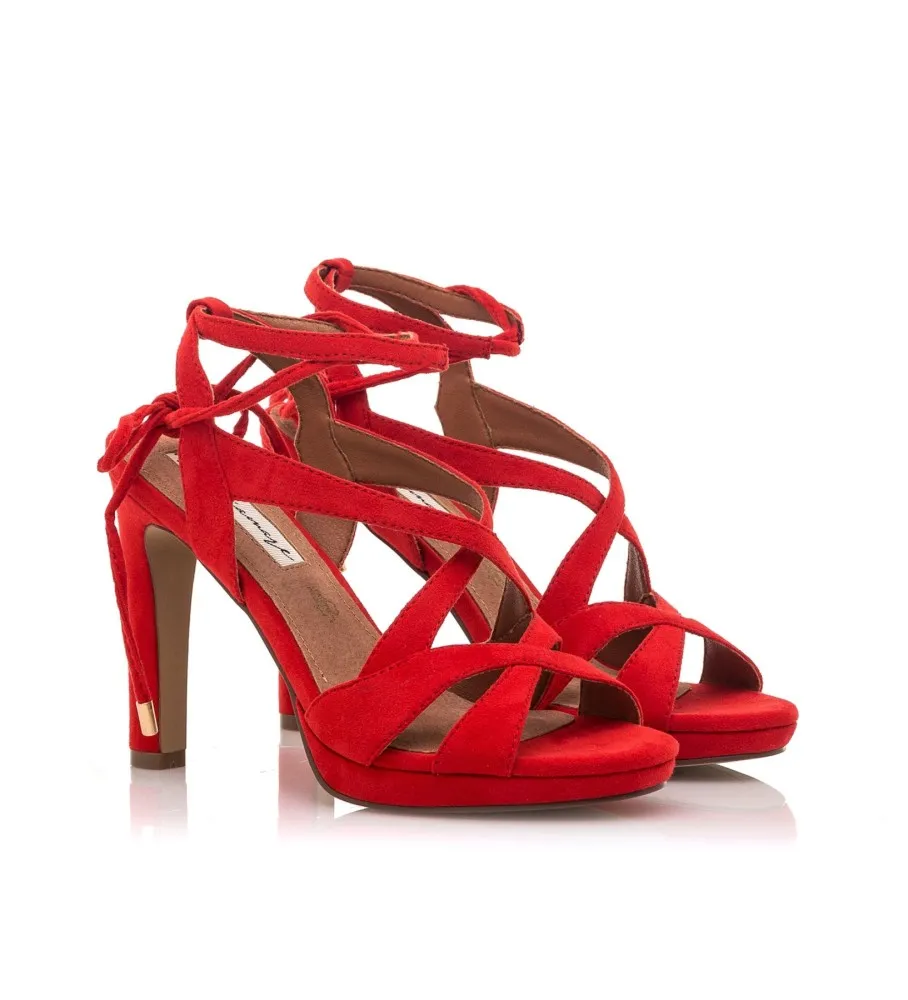 SANDALIAS 68342 ROJO ALTURA TACóN 11CM
