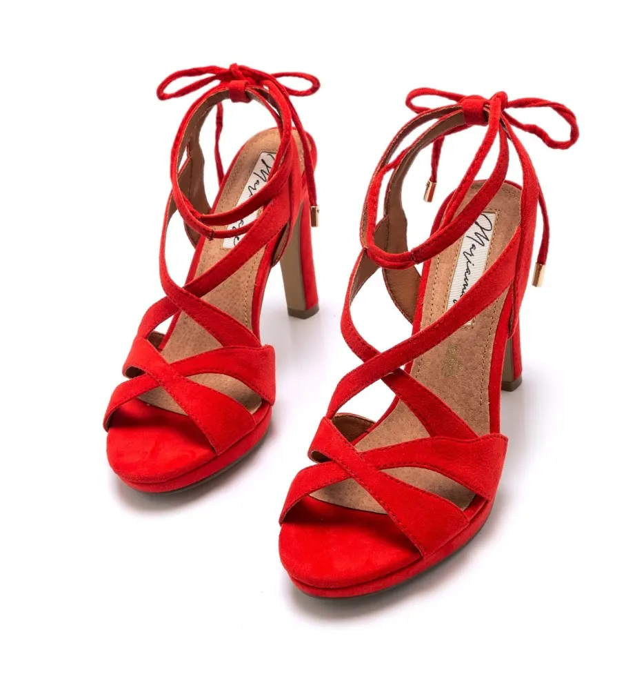 SANDALIAS 68342 ROJO ALTURA TACóN 11CM