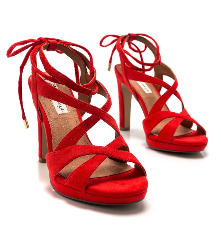 SANDALIAS 68342 ROJO ALTURA TACóN 11CM