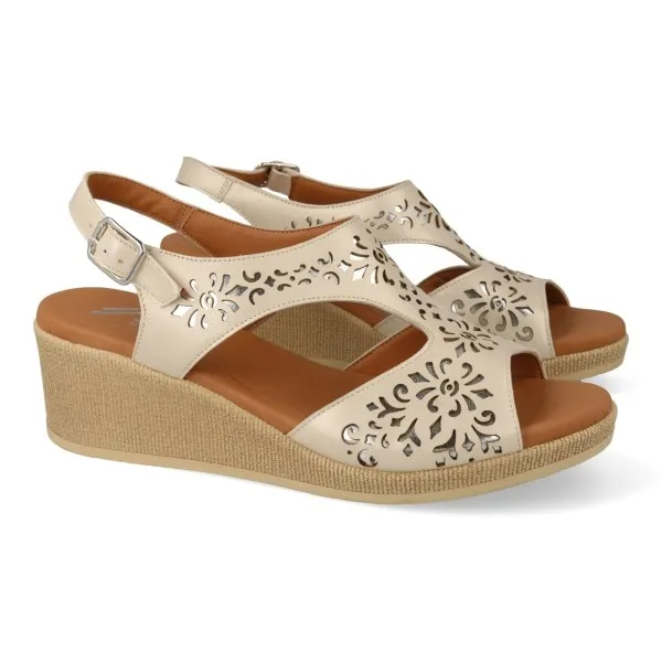 SANDALIAS CUÑA MUJER PIEL CONFORT MOD. CARMEN