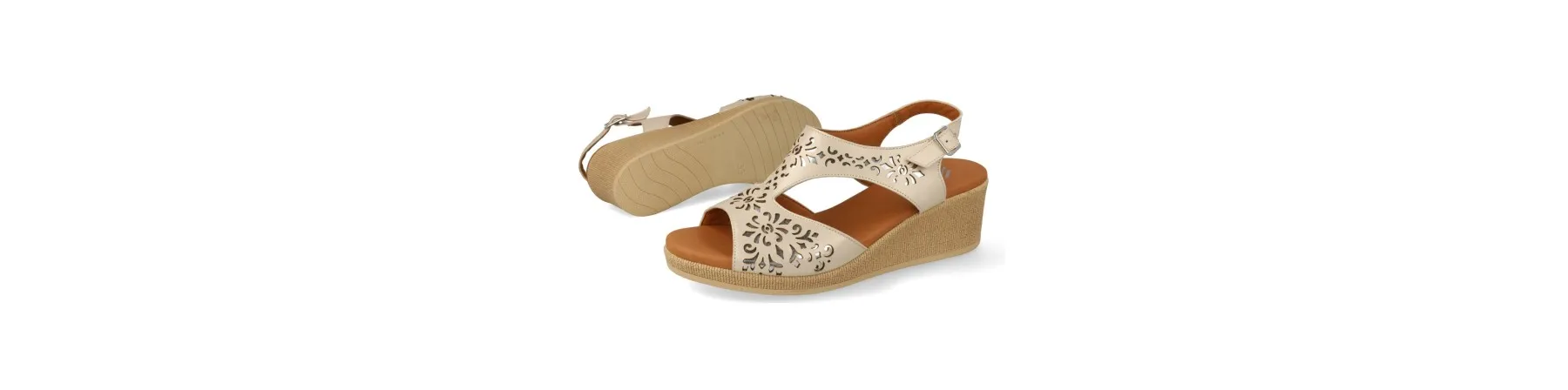 SANDALIAS CUÑA MUJER PIEL CONFORT MOD. CARMEN