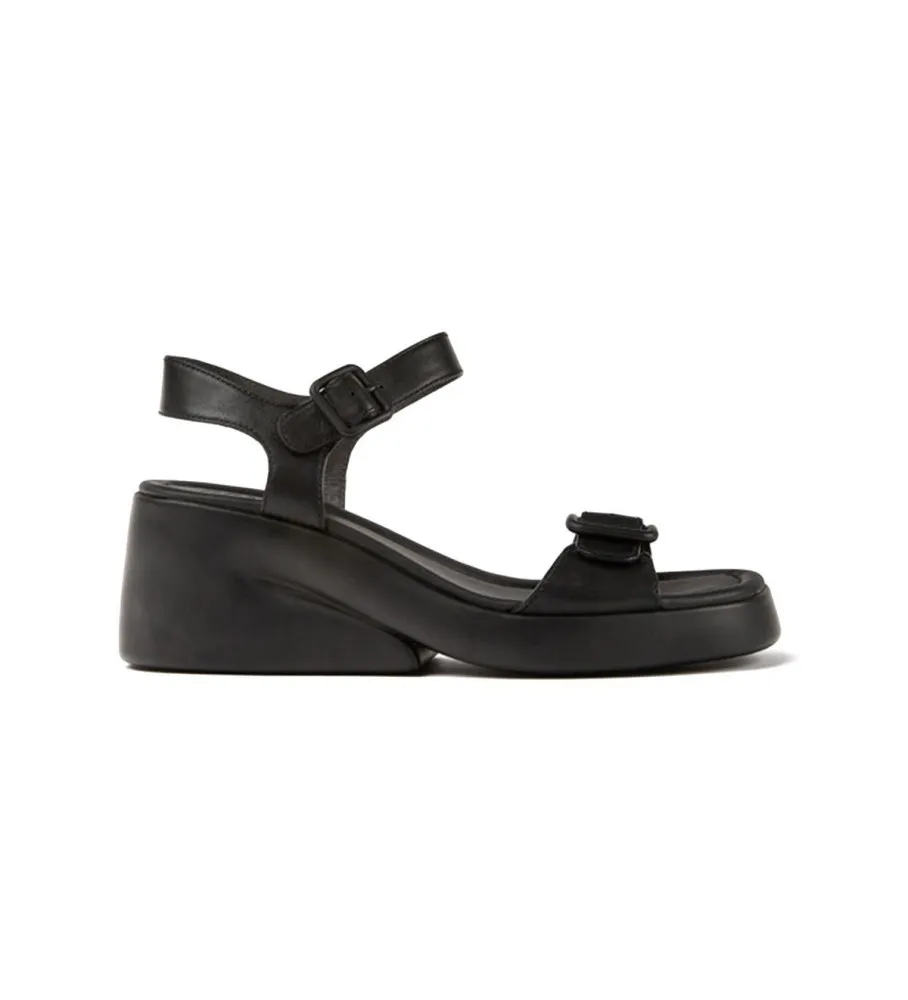 SANDALIAS DE PIEL KAAH NEGRO ALTURA TACóN 6.6CM