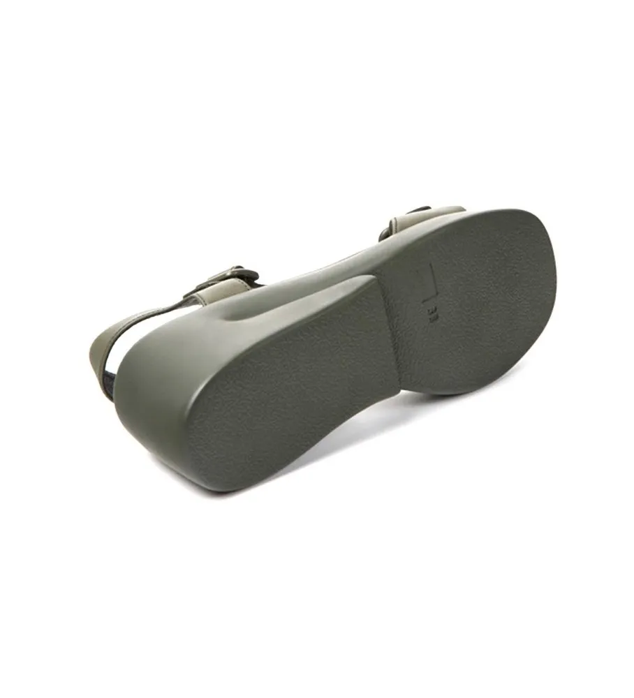 SANDALIAS DE PIEL KAAH VERDE ALTURA TACóN 6.6CM
