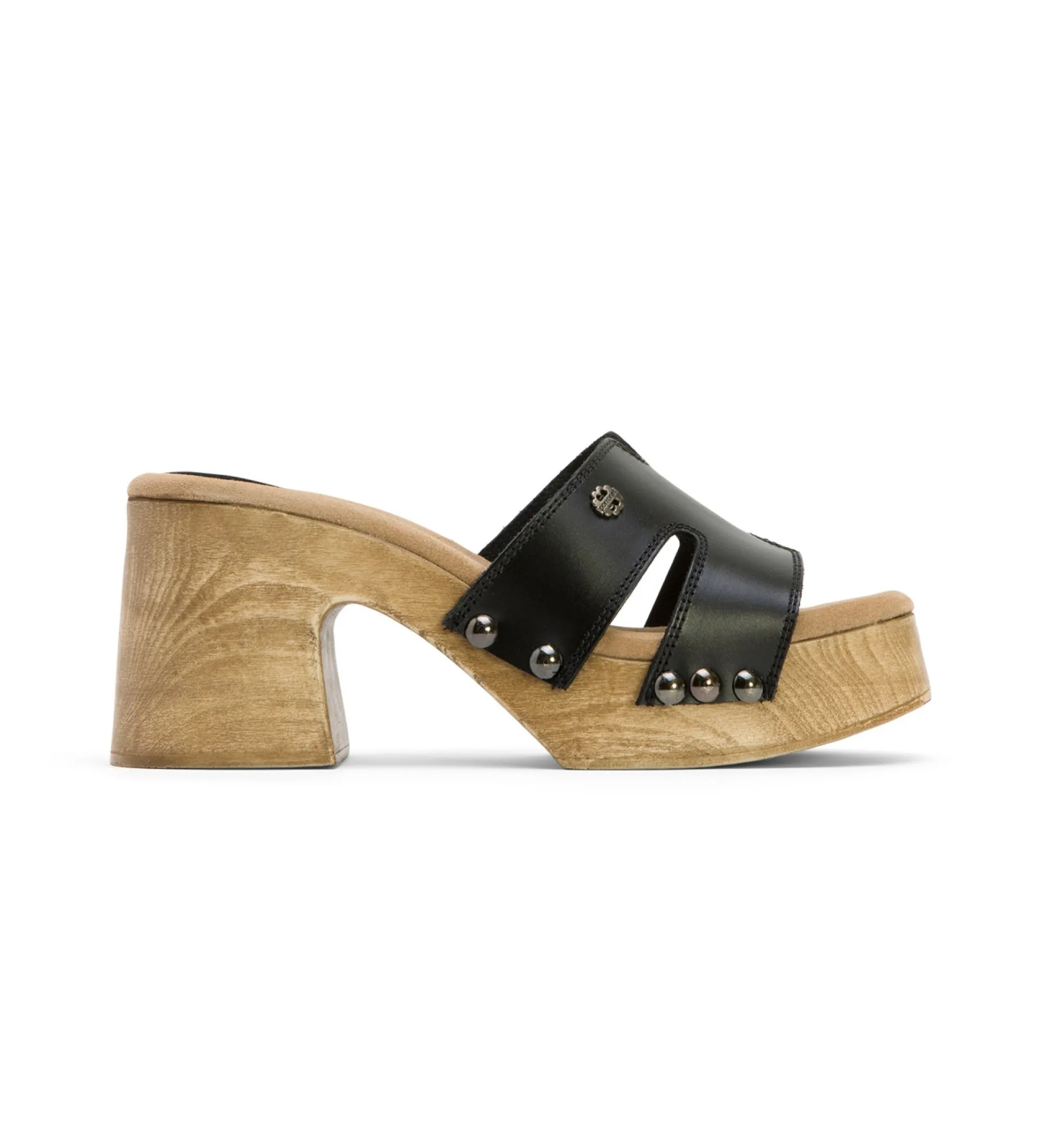 SANDALIAS DE PIEL MERYL NEGRO ALTURA TACóN 8CM