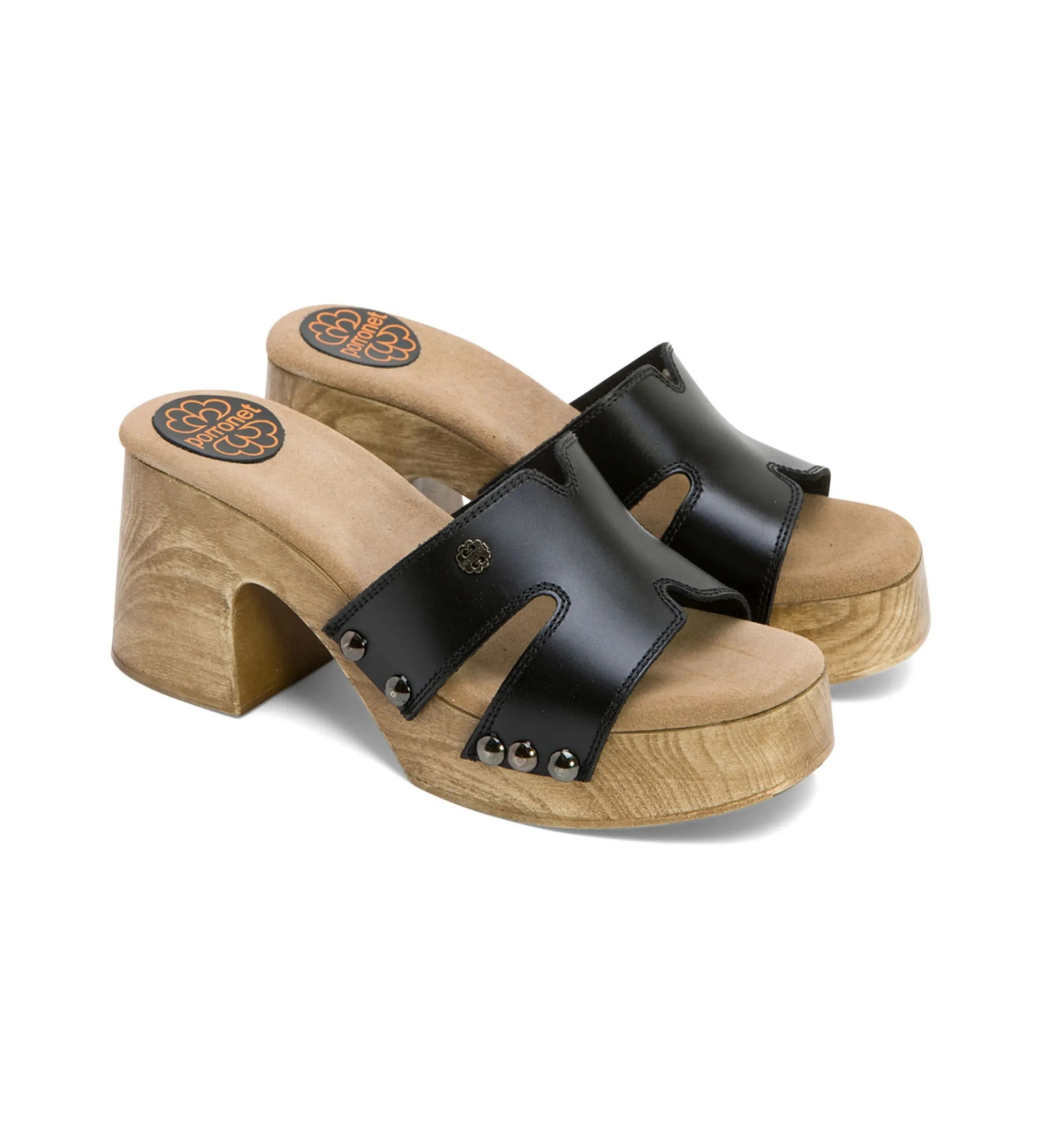 SANDALIAS DE PIEL MERYL NEGRO ALTURA TACóN 8CM
